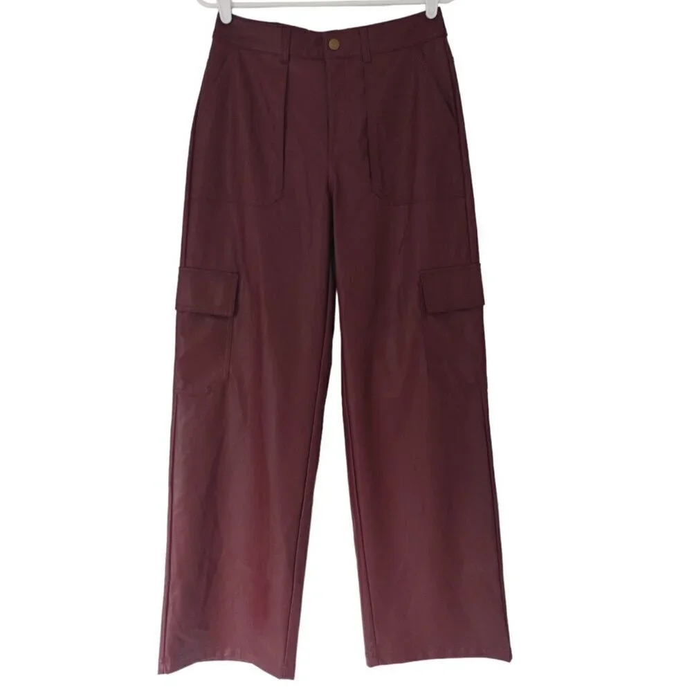 WILD FABLE, Polyester canvas cargo pants, brown, for women, size S